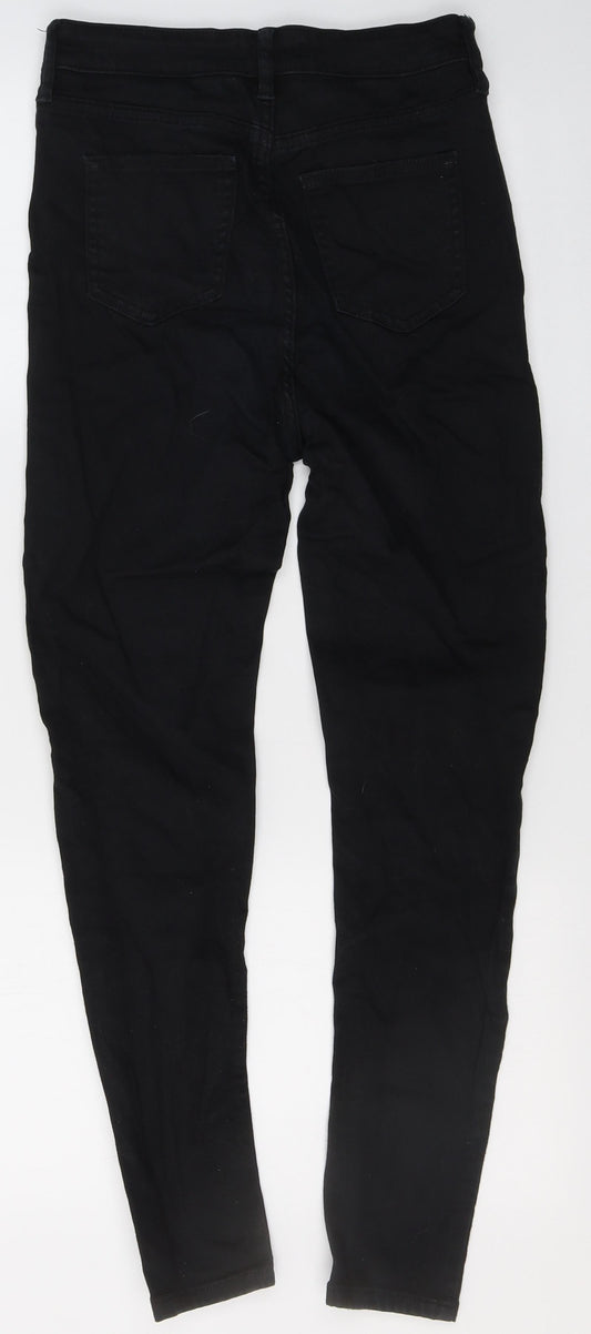 F&F Womens Black Cotton Skinny Jeans Size 8 L25 in Regular