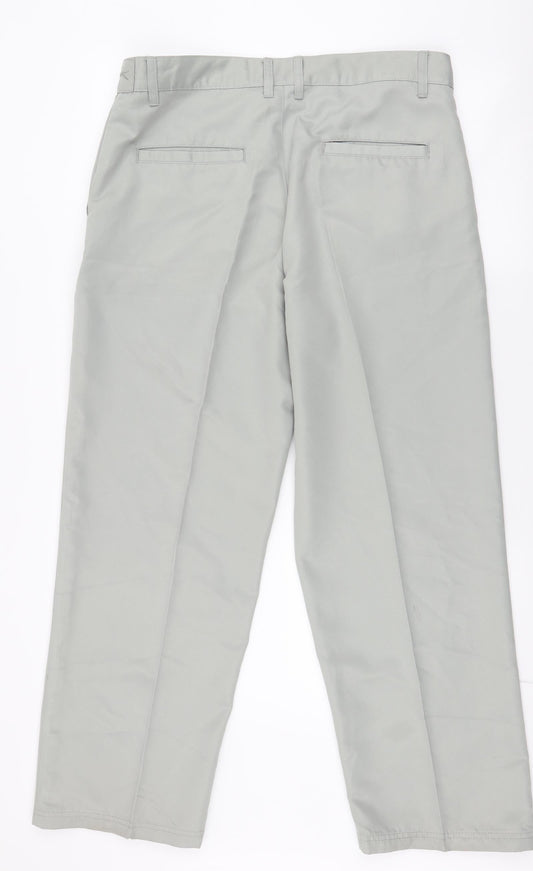 Slazenger Mens Green  Polyester Dress Pants Trousers Size 34 in L28 in Regular Zip