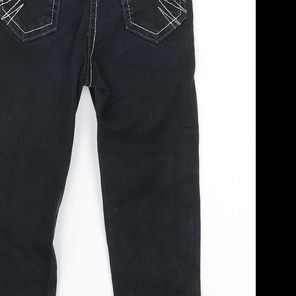Adams Girls Black Cotton Skinny Jeans Size 3 Years Regular Button