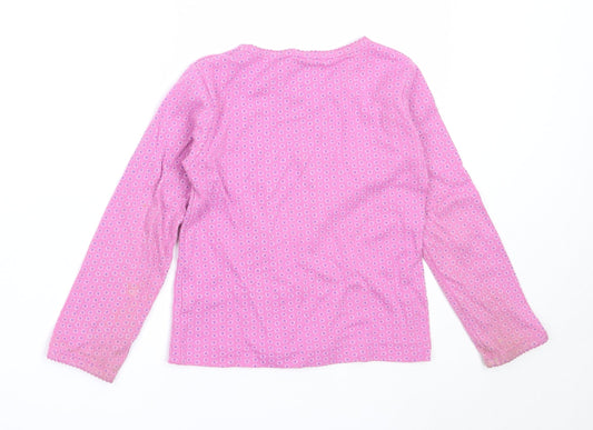 Adams Girls Pink Cotton Basic T-Shirt Size 5 Years Round Neck
