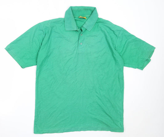 UCC Collection Mens Green Cotton Polo Size L Collared
