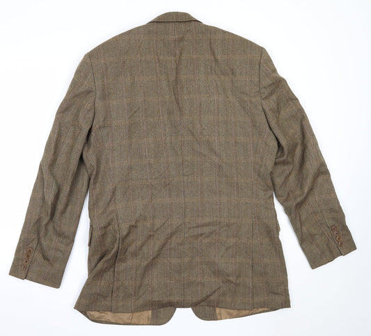 DaVinci Mens Brown Wool Jacket Blazer Size 40