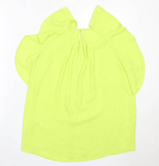 NEXT Womens Green Polyester Basic Blouse Size 12 Round Neck