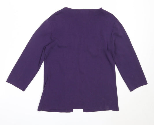 Sky Designs Womens Purple V-Neck Viscose Cardigan Jumper Size S