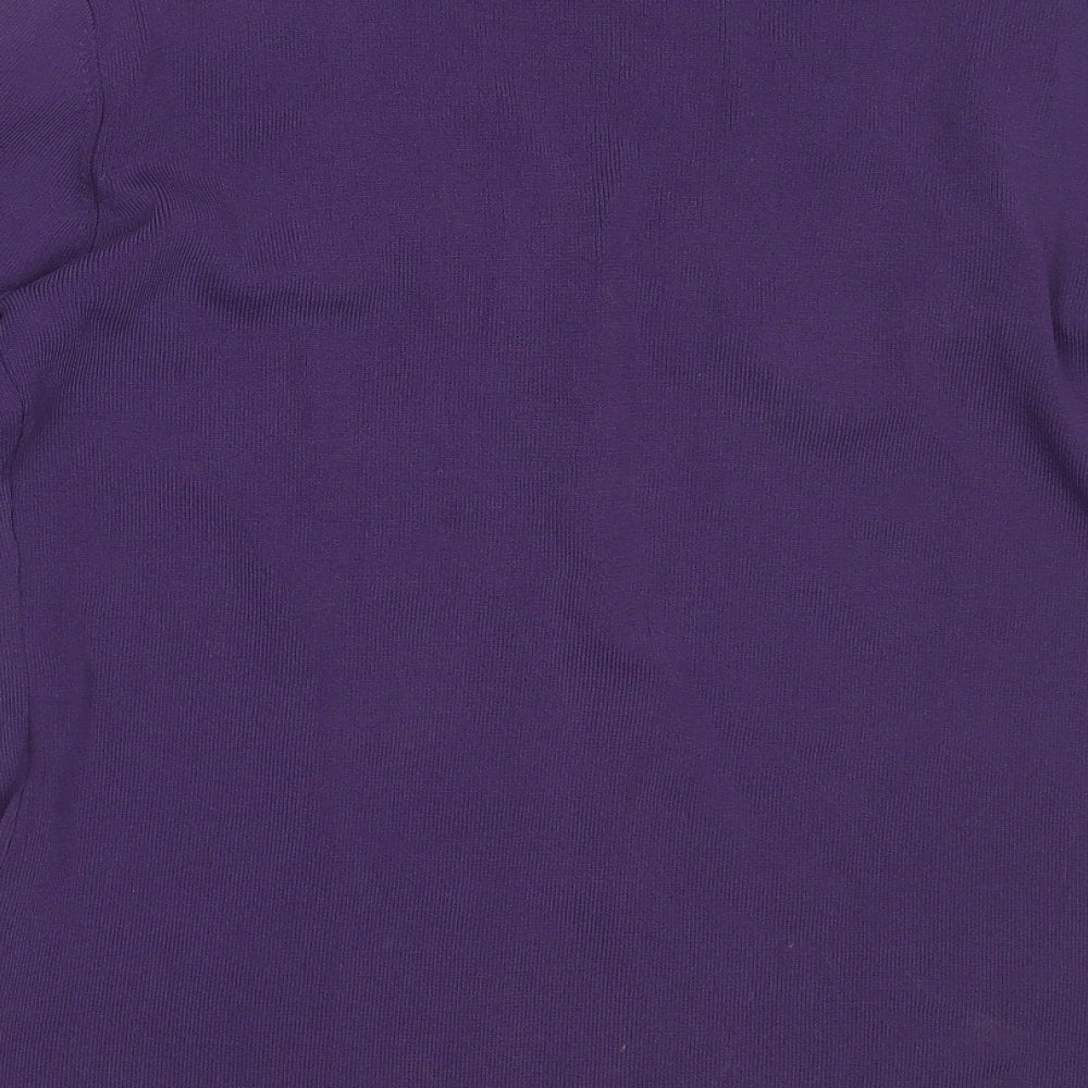 Sky Designs Womens Purple V-Neck Viscose Cardigan Jumper Size S
