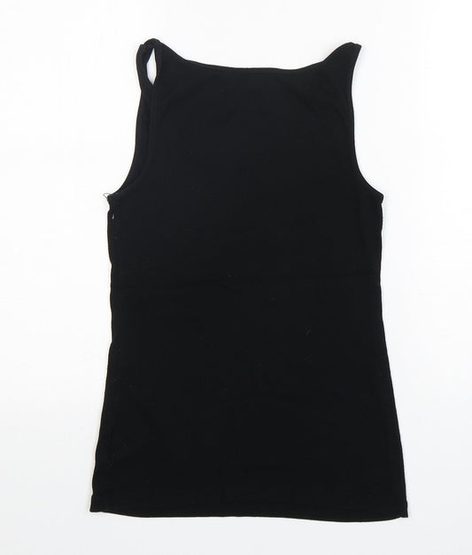 Gap Womens Black Cotton Basic Tank Size L Round Neck