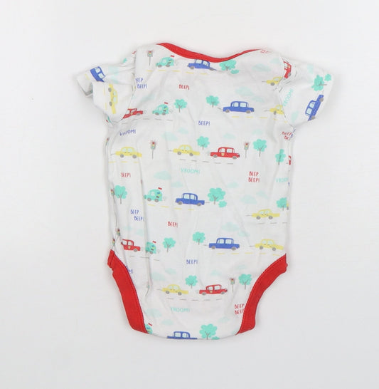 St Bernard Boys Multicoloured Geometric Cotton Leotard One-Piece Size 3-6 Months Snap - Car Print