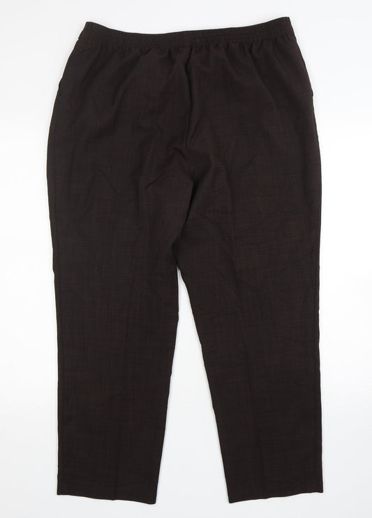 Marks and Spencer Womens Brown Polyester Trousers Size 18 L27 in Regular