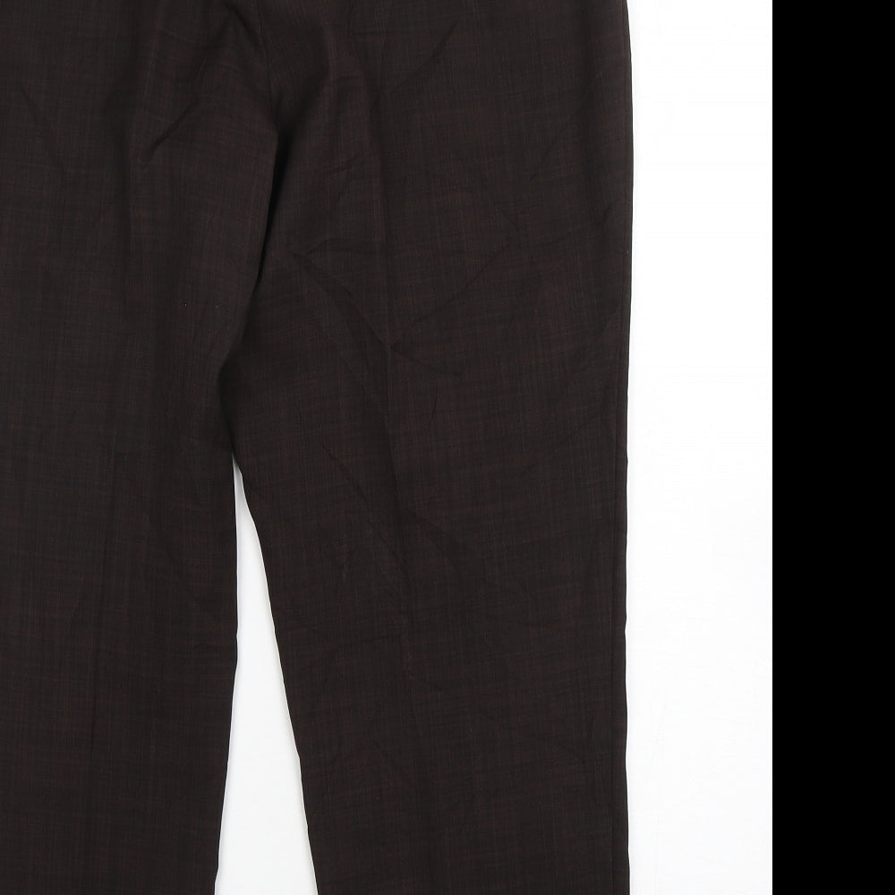 Marks and Spencer Womens Brown Polyester Trousers Size 18 L27 in Regular