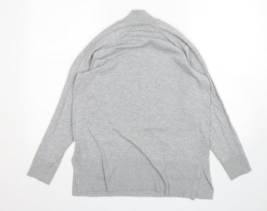 Peyton Primrose Womens Grey Mock Neck Polyester Pullover Jumper Size L