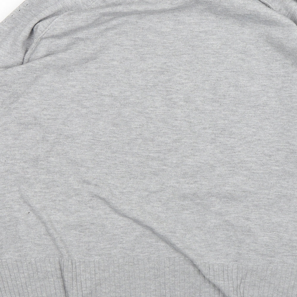 Peyton Primrose Womens Grey Mock Neck Polyester Pullover Jumper Size L