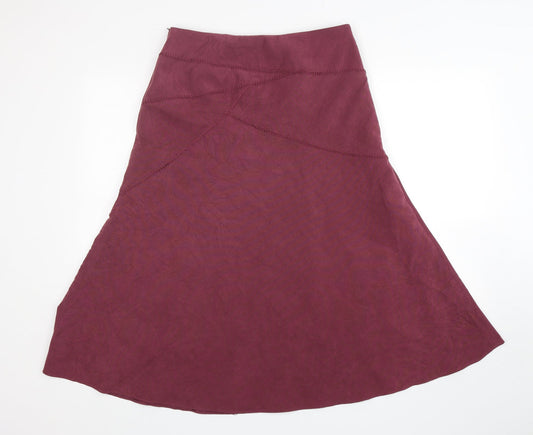 BHS Womens Purple Polyester A-Line Skirt Size 12 Zip