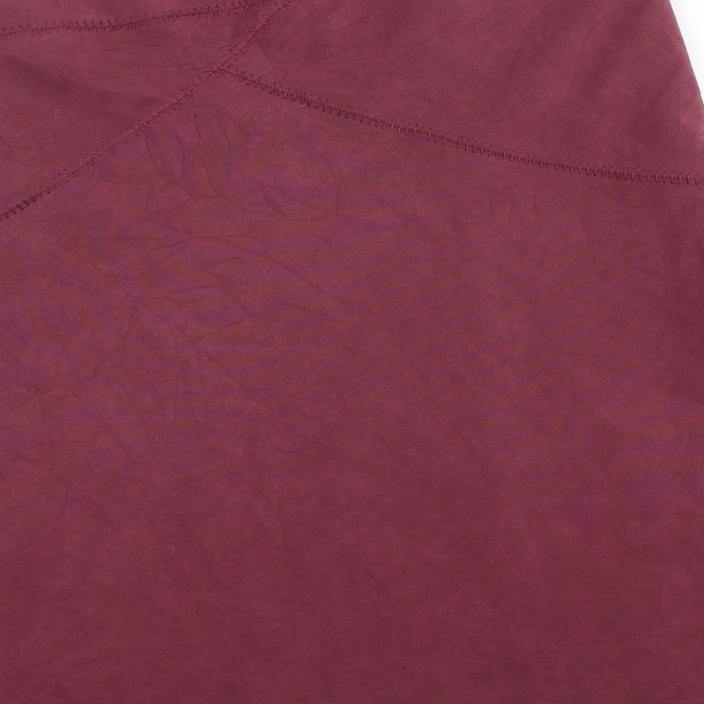 BHS Womens Purple Polyester A-Line Skirt Size 12 Zip