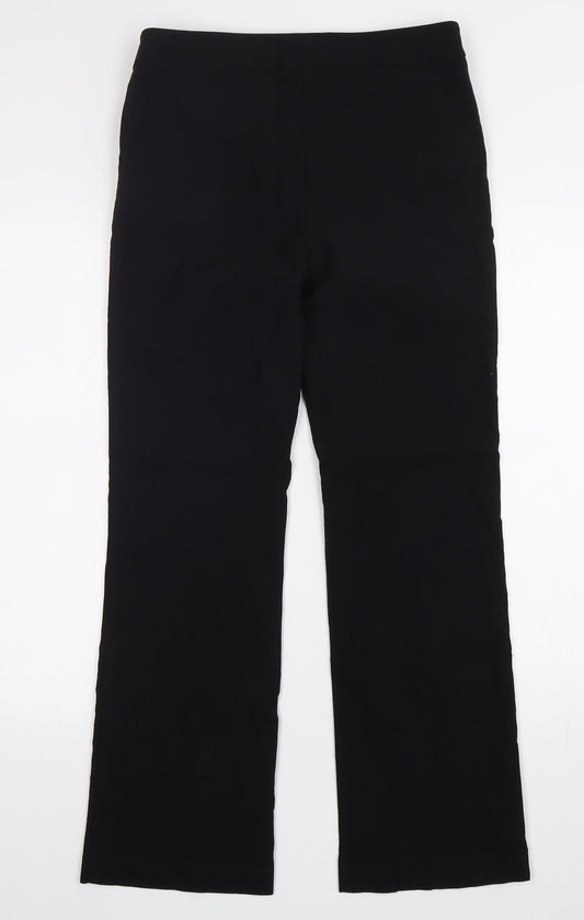 Papaya Womens Black Viscose Trousers Size 10 L28 in Regular Zip