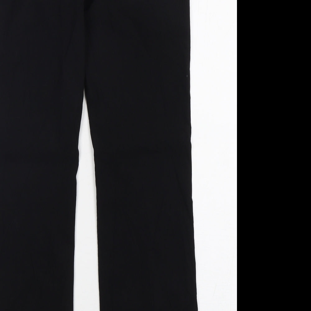 Papaya Womens Black Viscose Trousers Size 10 L28 in Regular Zip