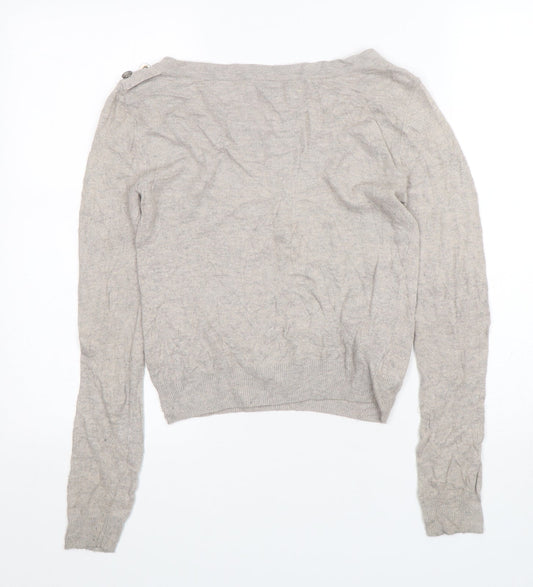Topshop Womens Beige Round Neck Viscose Pullover Jumper Size 6