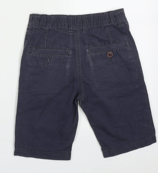 George Boys Blue Cotton Bermuda Shorts Size 5-6 Years Regular Buckle