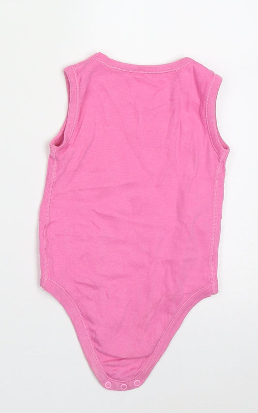 Matalan Girls Pink Cotton Babygrow One-Piece Size 18-24 Months Button