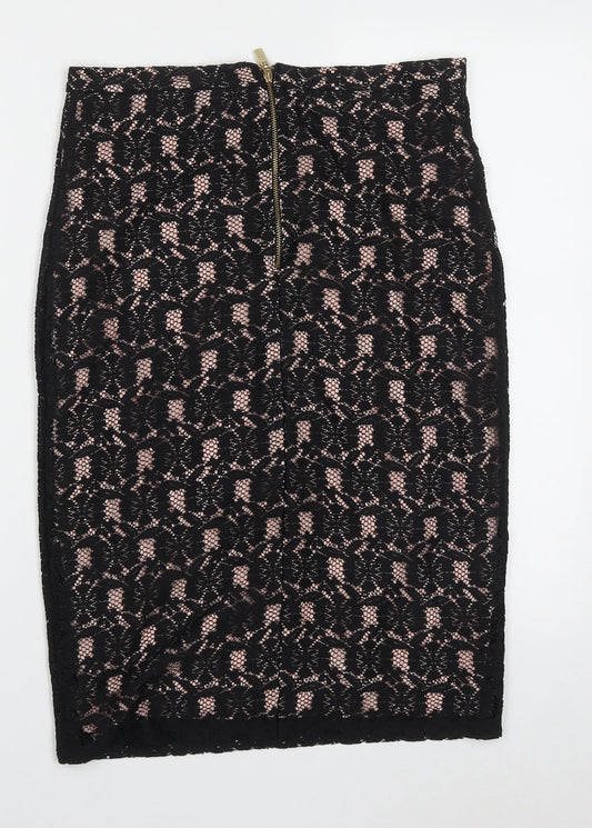 Dorothy Perkins Womens Pink Geometric Polyester A-Line Skirt Size 10 Zip
