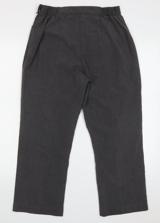 BM Womens Grey Polyester Trousers Size 12 L26 in Regular