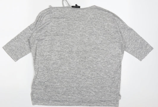 New Look Womens Grey Crew Neck Polyester Pullover Jumper Size S
