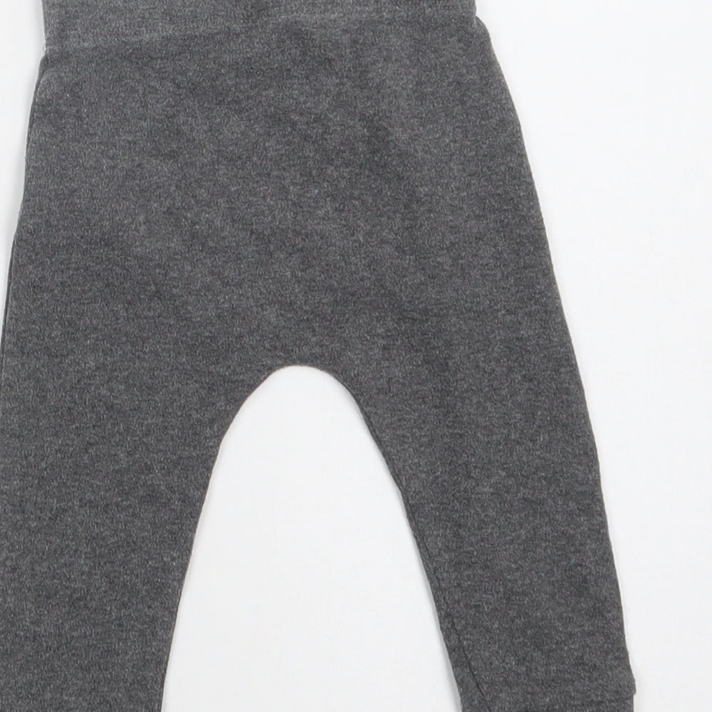 F&F Baby Grey Cotton Jogger Trousers Size 9-12 Months