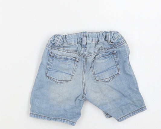 H&M Baby Blue Cotton Cropped Jeans Size 9-12 Months Button