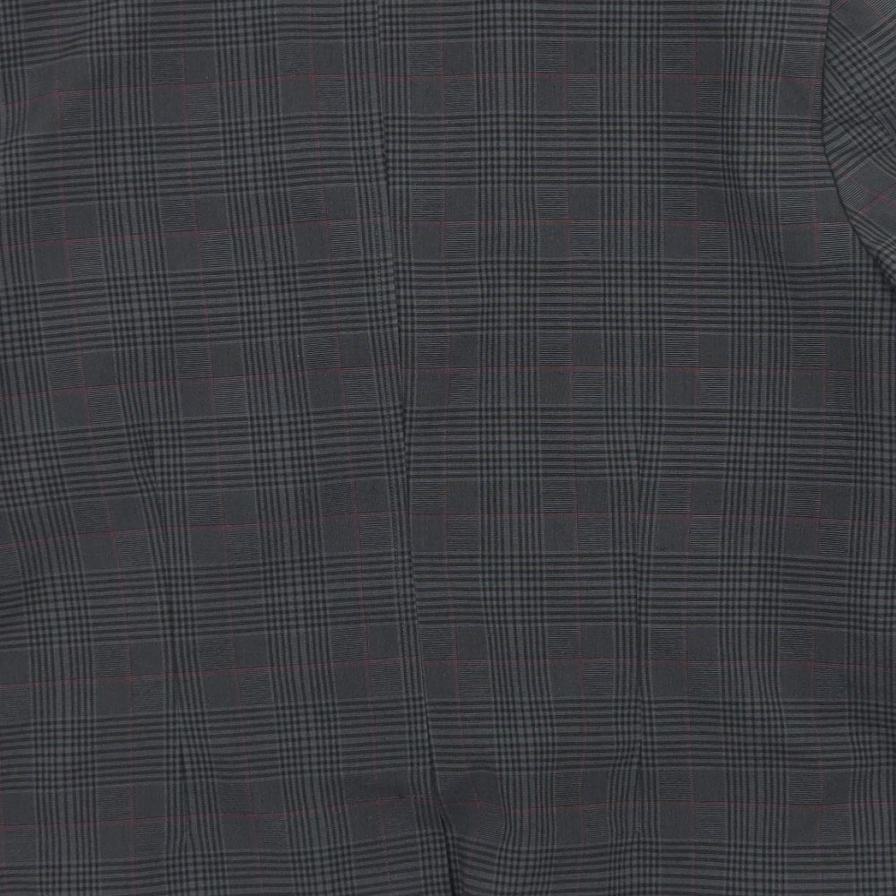 Thalassa Womens Grey Plaid Polyester Jacket Blazer Size 10 - Approximate Sizing