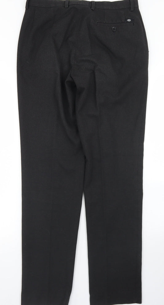 1880 Club Mens Grey Polyester Dress Pants Trousers Size 30 in L32 in Regular Hook & Eye