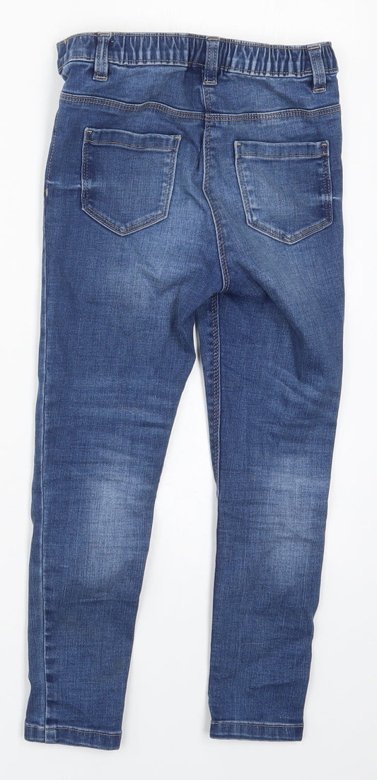 NEXT Girls Blue Cotton Skinny Jeans Size 7 Years Regular