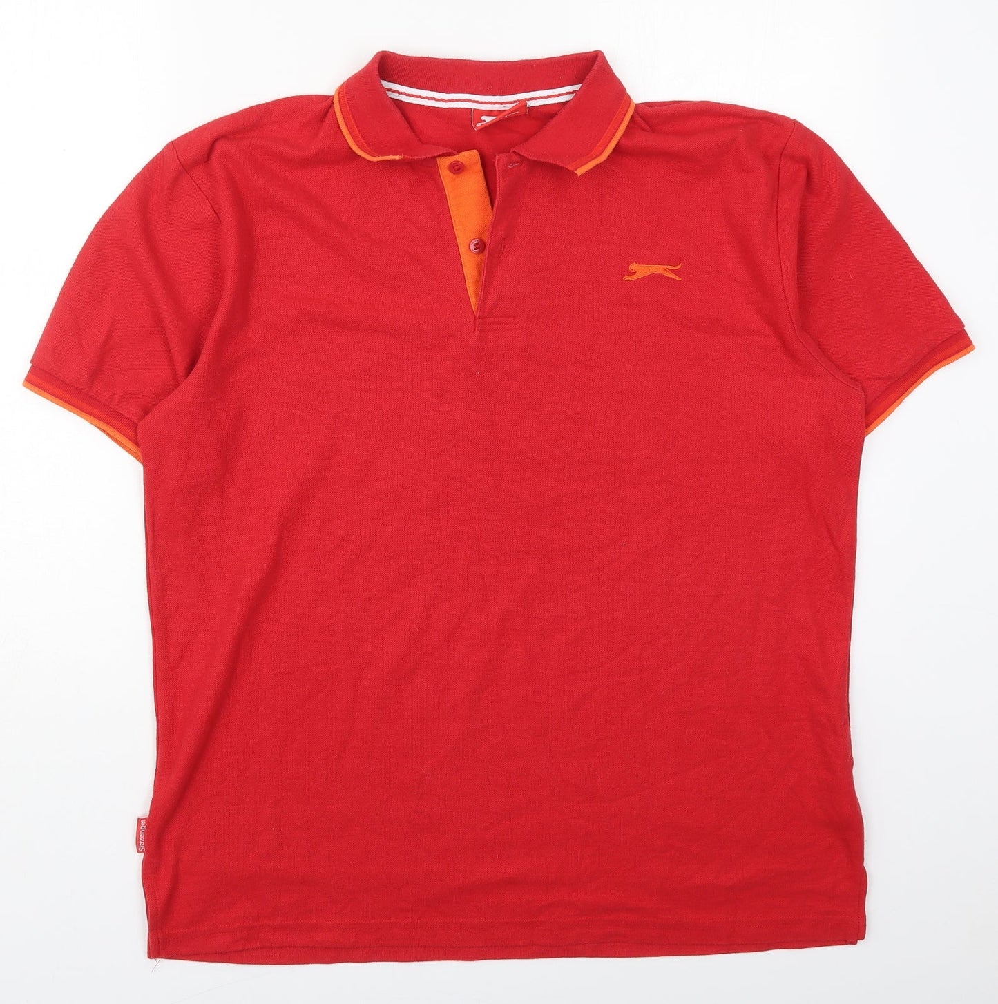Slazenger Mens Red Polyester Polo Size XL Collared Pullover