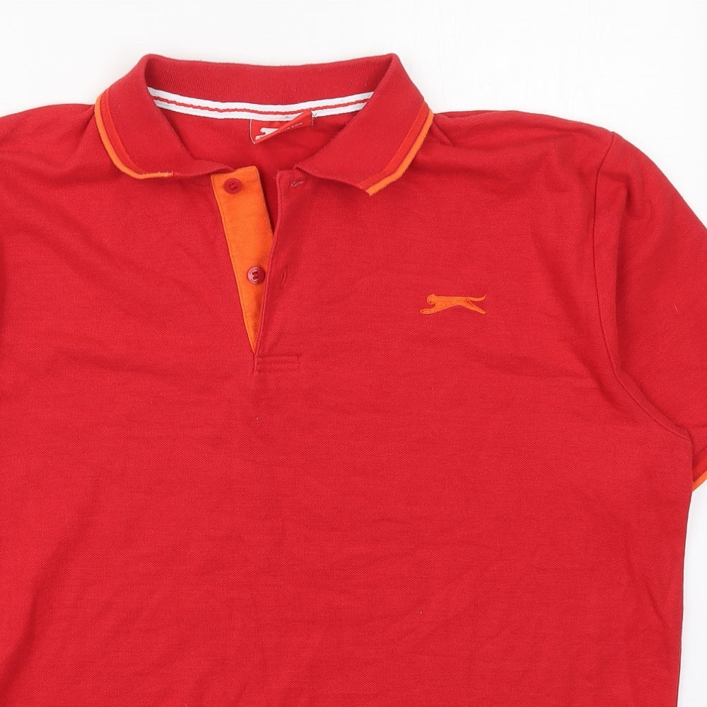 Slazenger Mens Red Polyester Polo Size XL Collared Pullover