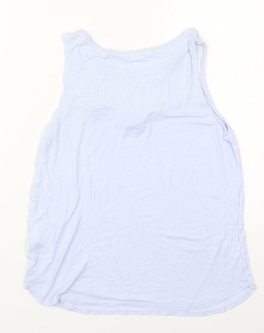 H&M Womens Blue Viscose Basic Tank Size M Round Neck