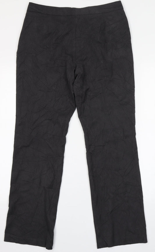 Marks and Spencer Womens Grey Viscose Trousers Size 12 L30 in Regular Button