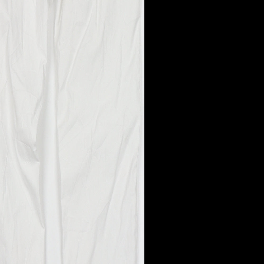 Preworn Womens White Viscose Trousers Size 12 L27 in Regular