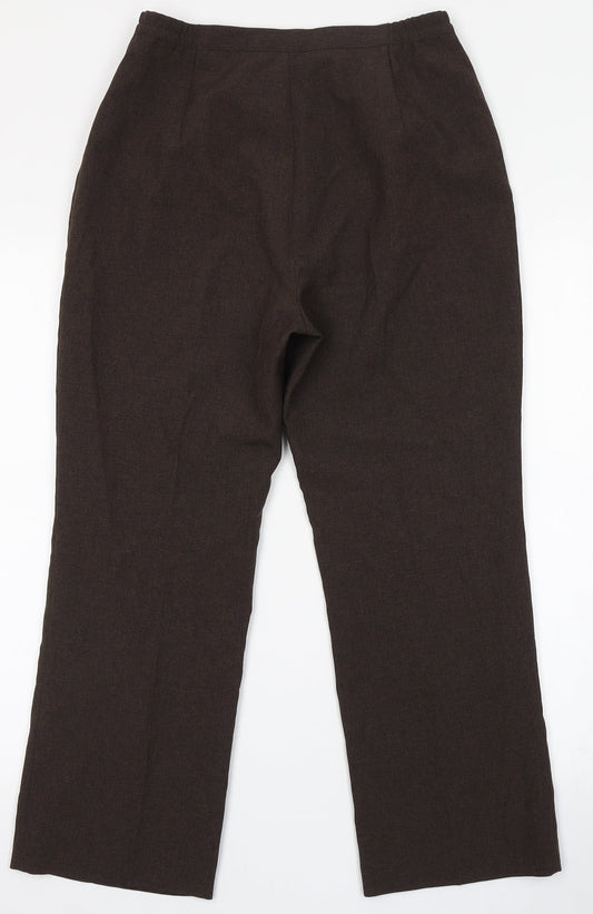 Berkertex Womens Brown Polyester Trousers Size 10 L24 in Regular Button
