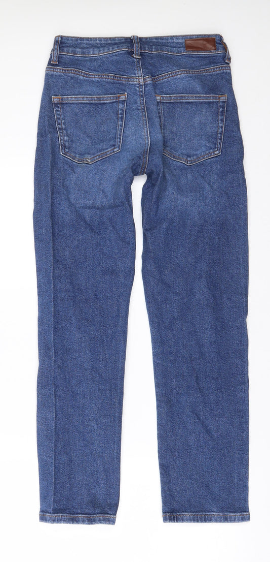 Clockhouse Womens Blue Cotton Straight Jeans Size 6 L27 in Regular Zip