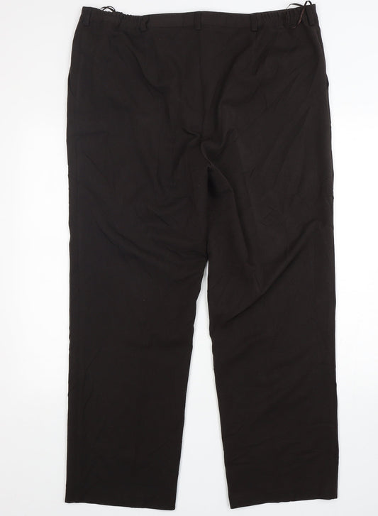 Annabelle Womens Brown Polyester Trousers Size 18 L29 in Regular