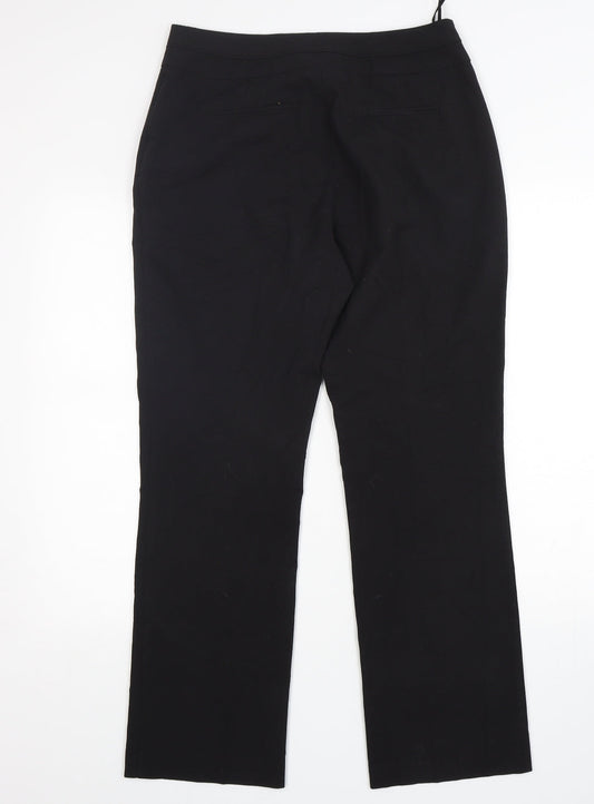 M&Co Womens Black Polyester Trousers Size 10 L29 in Regular