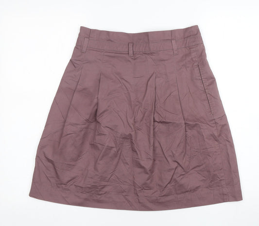 Zara Womens Purple Cotton A-Line Skirt Size S