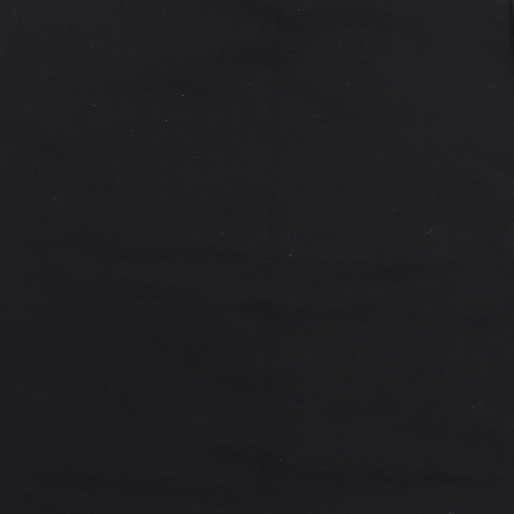 SheIn Girls Black Cotton Basic T-Shirt Size 11-12 Years Round Neck