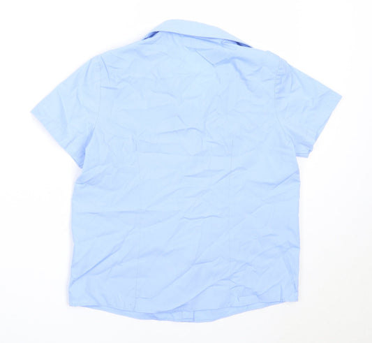 George Girls Blue Polyester Basic Button-Up Size 8-9 Years Collared - school