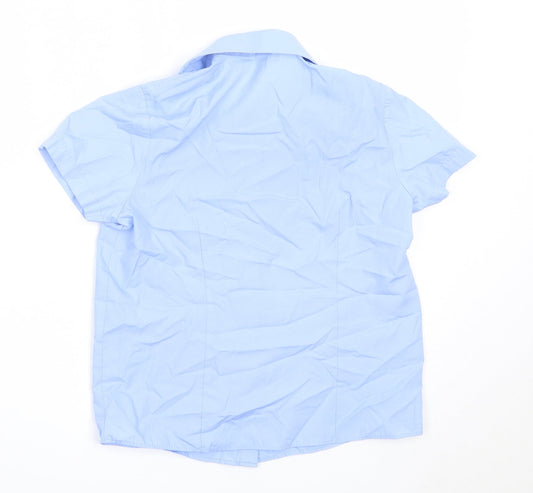 George Boys Blue Polyester Basic Button-Up Size 8-9 Years Collared - school