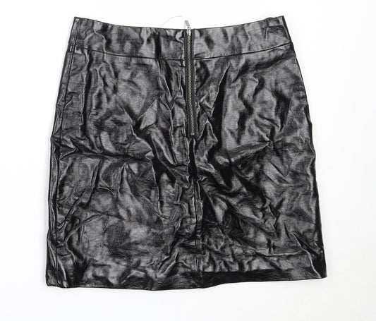 Marks and Spencer Womens Black Polyurethane Mini Skirt Size 10