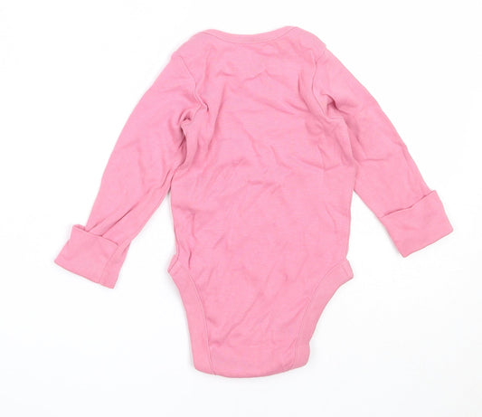 Marks and Spencer Girls Pink Cotton Babygrow One-Piece Size 3-6 Months
