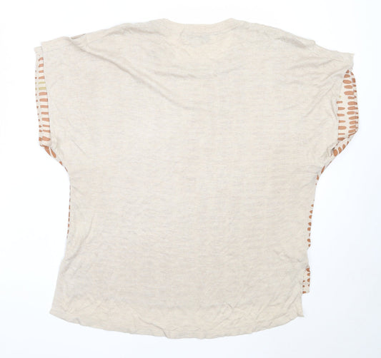 NEXT Womens Beige Polyester Basic Blouse Size M Round Neck