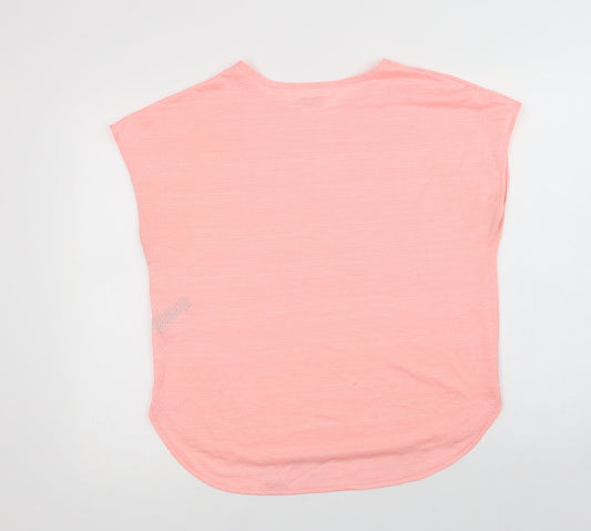 Dunnes Stores Womens Pink Polyester Basic T-Shirt Size M Crew Neck