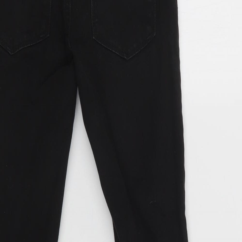 NEXT Girls Black Cotton Straight Jeans Size 11 Years Regular Button