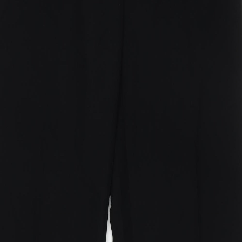 NEXT Womens Black Polyester Trousers Size 10 L30 in Regular Hook & Eye