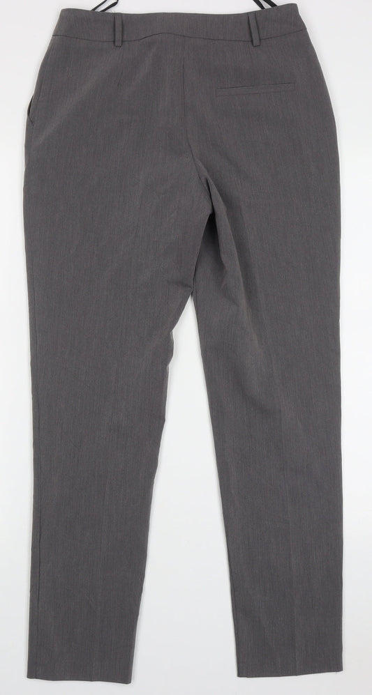 Dorothy Perkins Womens Grey Polyester Trousers Size 8 L29 in Regular Hook & Eye